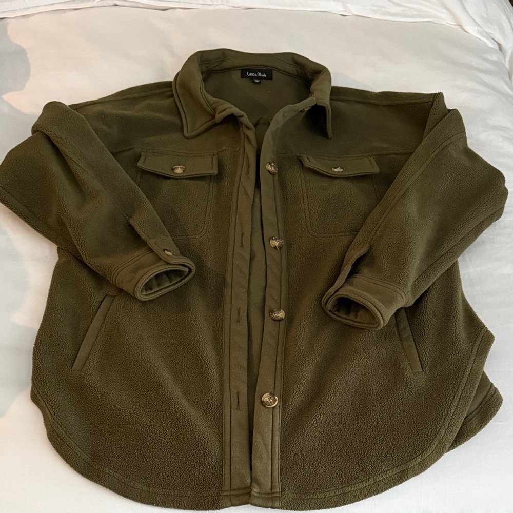 Women’s Olive Green Oversized Fleece Jacket